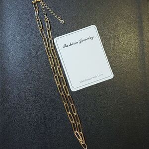 Fashion Jewelry - Gold tone Necklace 7-8in. Chain.